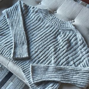 Free People Grey‎ Knit Cowl Neck Sweater